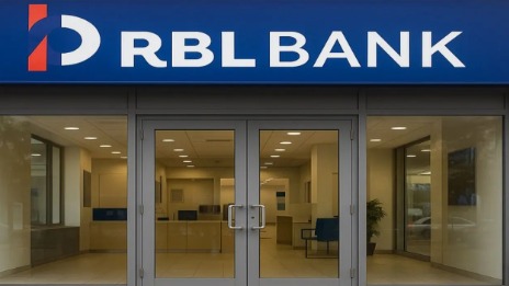 RBL Bank headquarters with Emirates NBD logos representing partnership.